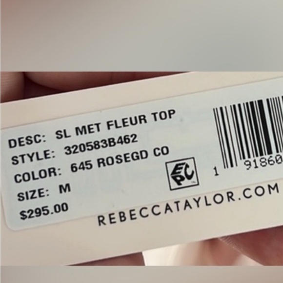 Rebecca Taylor Floral Off-Shoulder Pink Top. Size Medium. - Picture 6 of 9